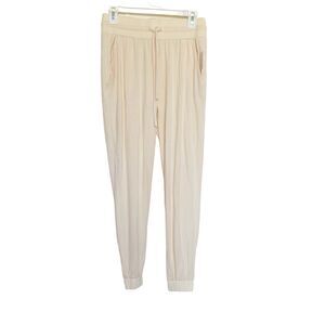 Loft Womens Sleep Sz XS Pants Jogger Loungewear Pajama Sleepwear Cream Pockets